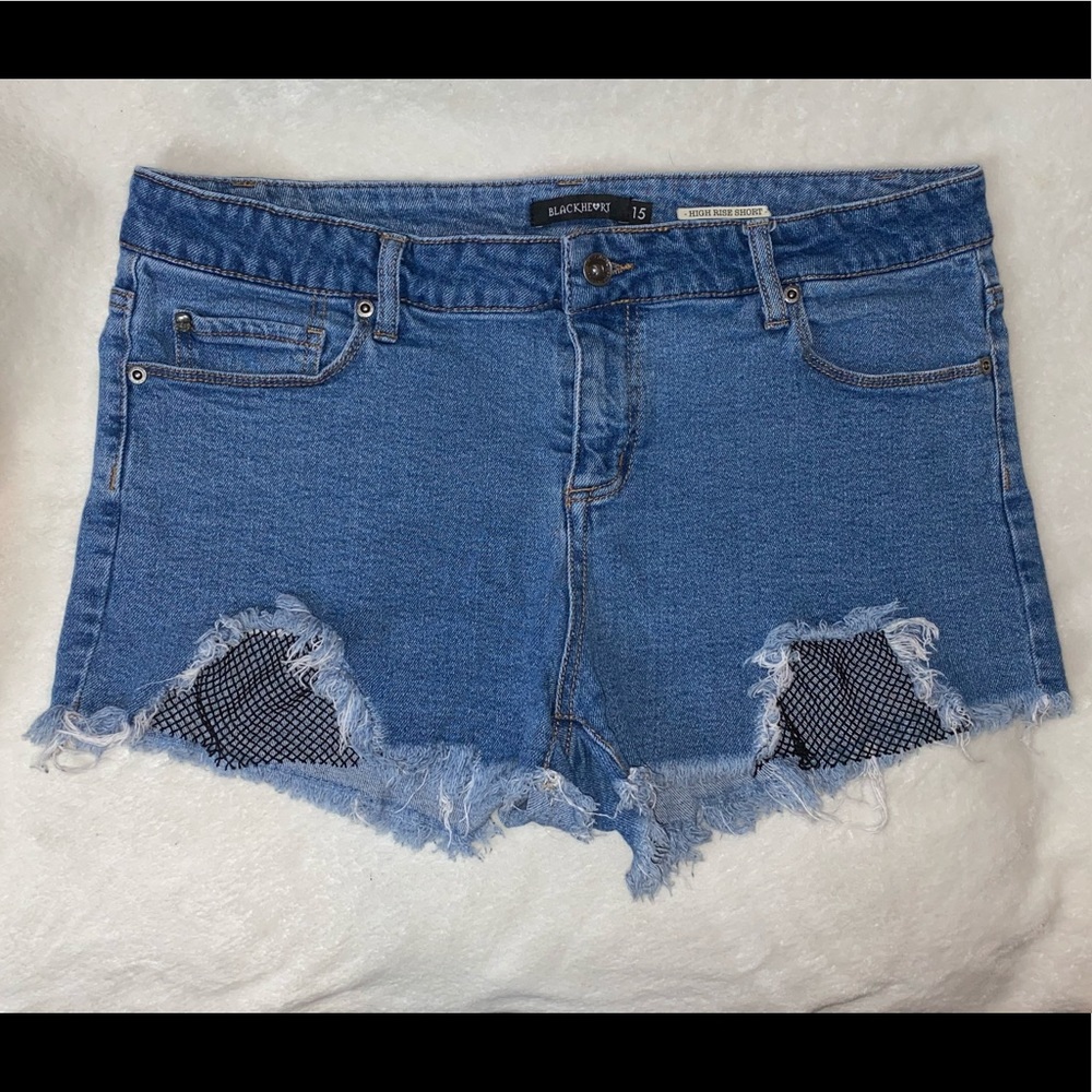 Blackheart fishnet shorts